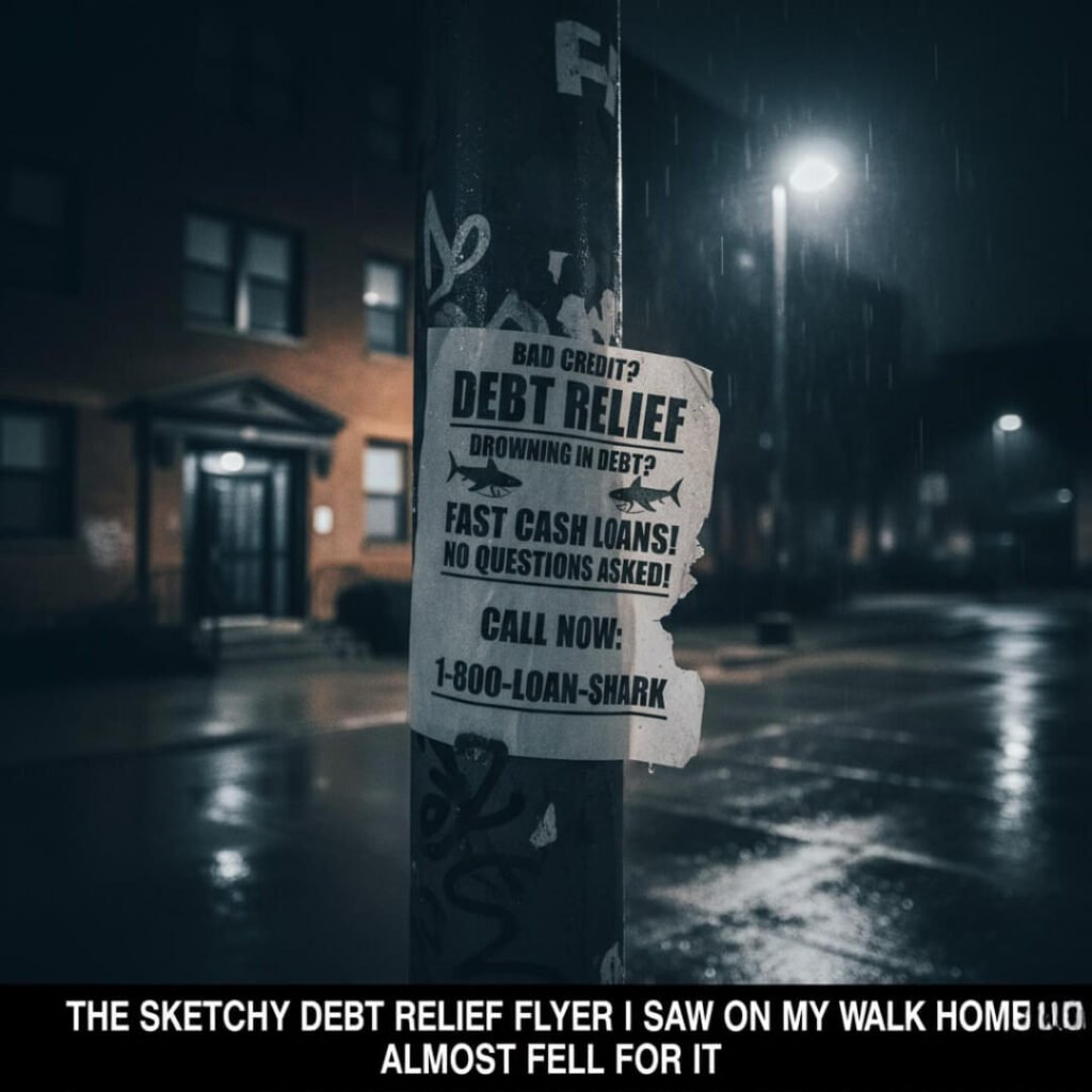 Shady debt relief flyer.

