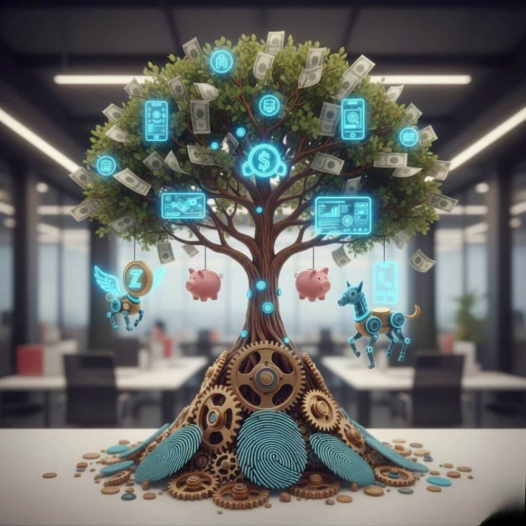 Hybrid Saving: Gears, Fingerprints, Money Tree.