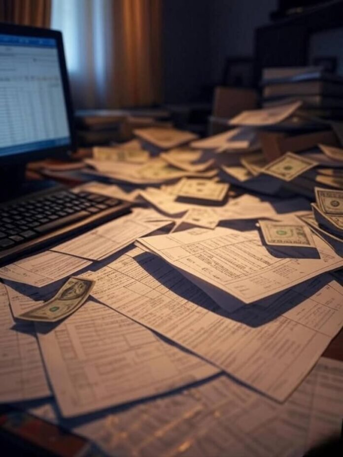 Vintage desk chaos with dollar twists, 2025 loans. Vintage desk chaos with dollar twists, 2025 loans.